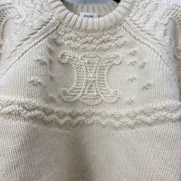 Authentic Celine Cream Crew Neck Sweater - Picture 2 of 6